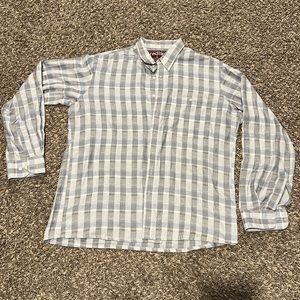 Men’s Tradition cotton plaid button shirt Large